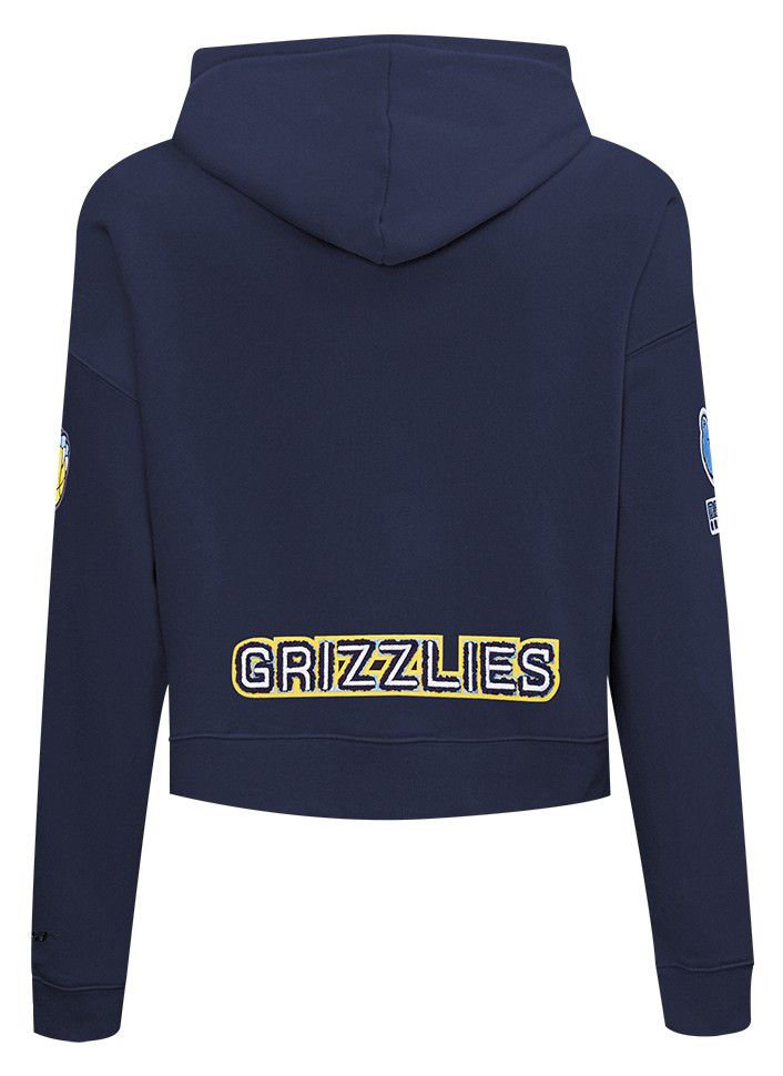 Pro Standard Women's Memphis Grizzlies Navy Classic Cropped Fleece Pullover Hoodie product image