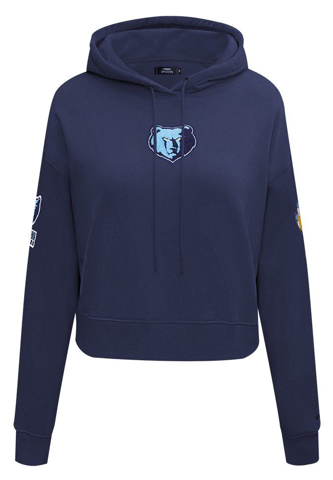 Pro Standard Women's Memphis Grizzlies Navy Classic Cropped Fleece Pullover Hoodie product image