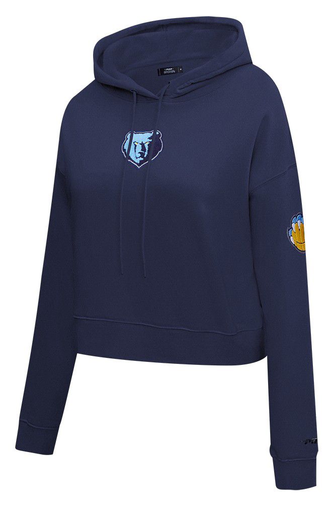 Pro Standard Women's Memphis Grizzlies Navy Classic Cropped Fleece Pullover Hoodie product image
