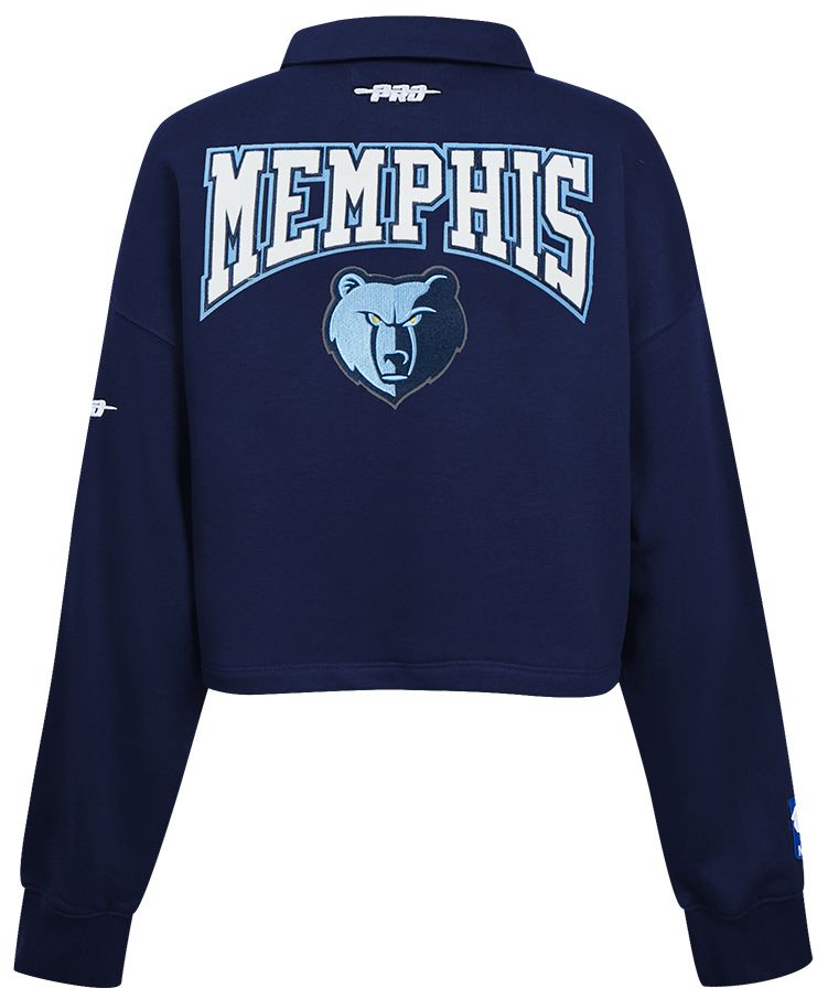 Pro Standard Women's Memphis Grizzlies Navy Crest Emblem Long Sleeve Polo product image