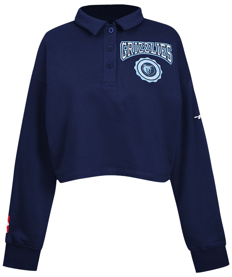 Pro Standard Women's Memphis Grizzlies Navy Crest Emblem Long Sleeve Polo product image