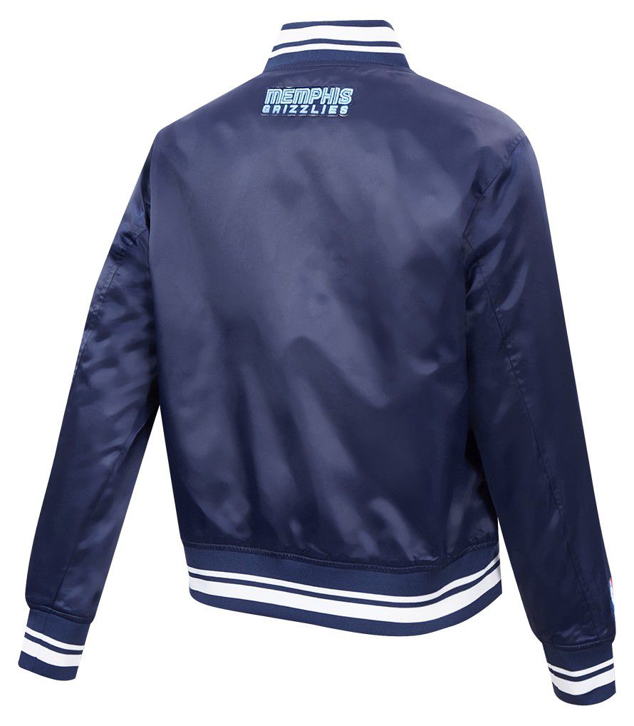 Pro Standard Women's Memphis Grizzlies Navy Script Tail Satin Jacket product image