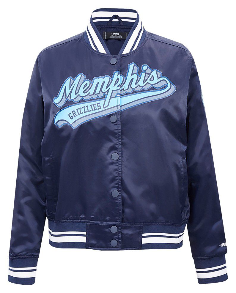 Pro Standard Women's Memphis Grizzlies Navy Script Tail Satin Jacket product image