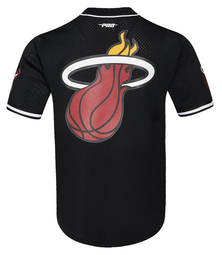 Pro Standard Men's Miami Heat Black Classic Mesh Button Down Shirt product image
