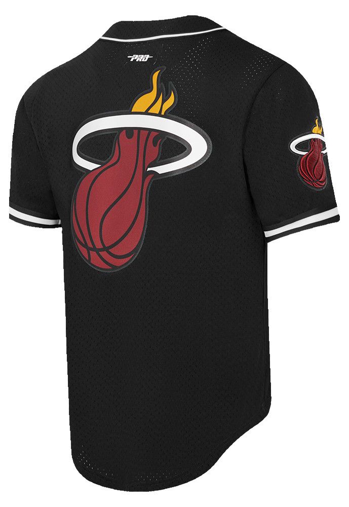 Pro Standard Men's Miami Heat Black Classic Mesh Button Down Shirt product image