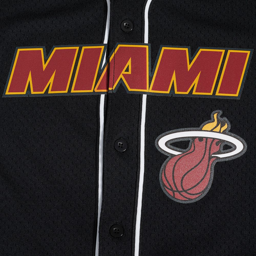 Pro Standard Men's Miami Heat Black Classic Mesh Button Down Shirt product image