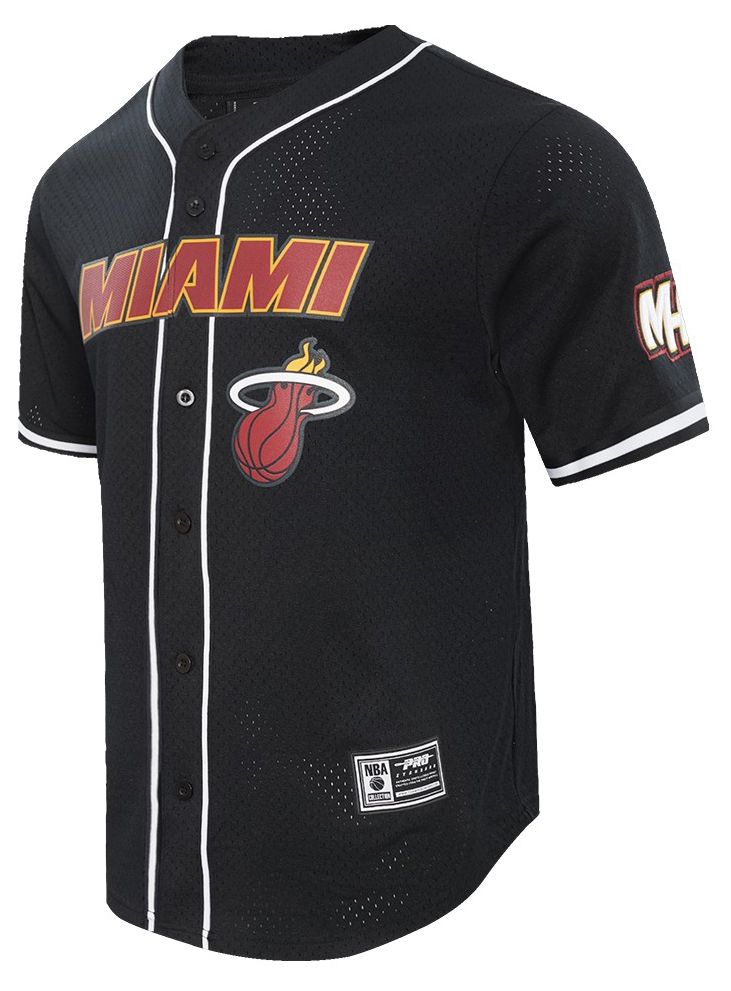 Pro Standard Men's Miami Heat Black Classic Mesh Button Down Shirt product image