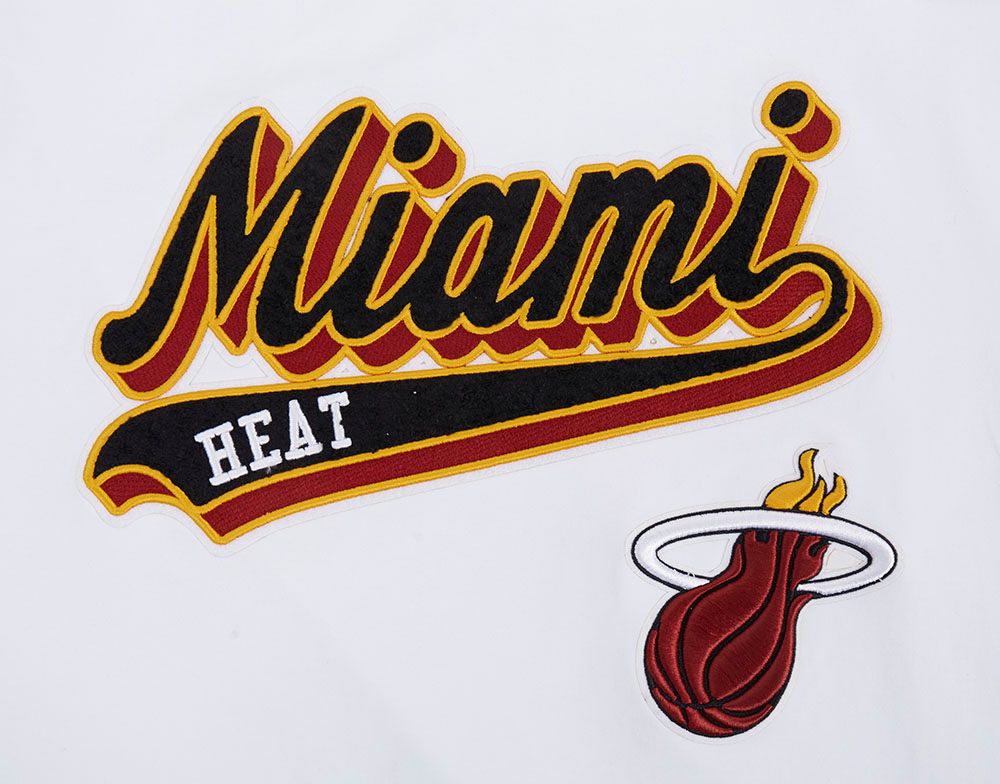 Pro Standard Men's Miami Heat White Script Tail Short Sleeve T-Shirt product image