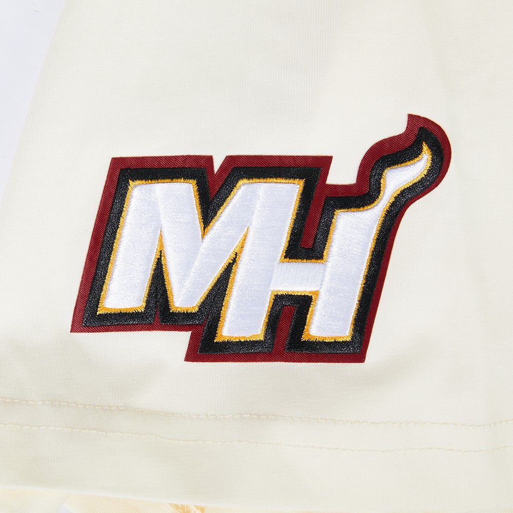 Pro Standard Men's Miami Heat Off White Fire And Roses Washed T-Shirt product image