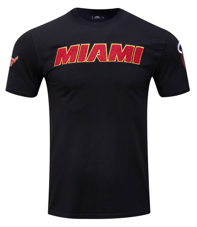Pro Standard Men's Miami Heat Black Classic Chenille T-Shirt product image