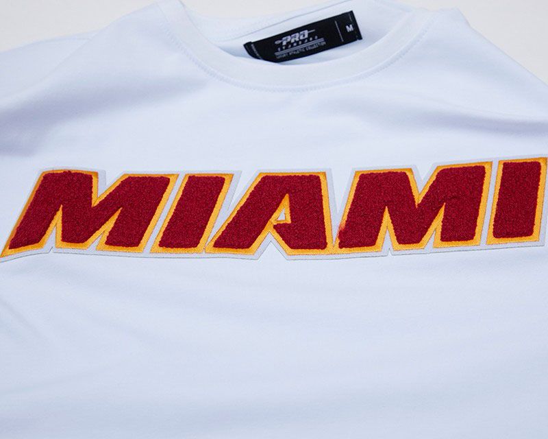 Pro Standard Men's Miami Heat White Classic Chenille T-Shirt product image