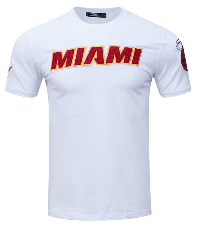 Pro Standard Men's Miami Heat White Classic Chenille T-Shirt product image