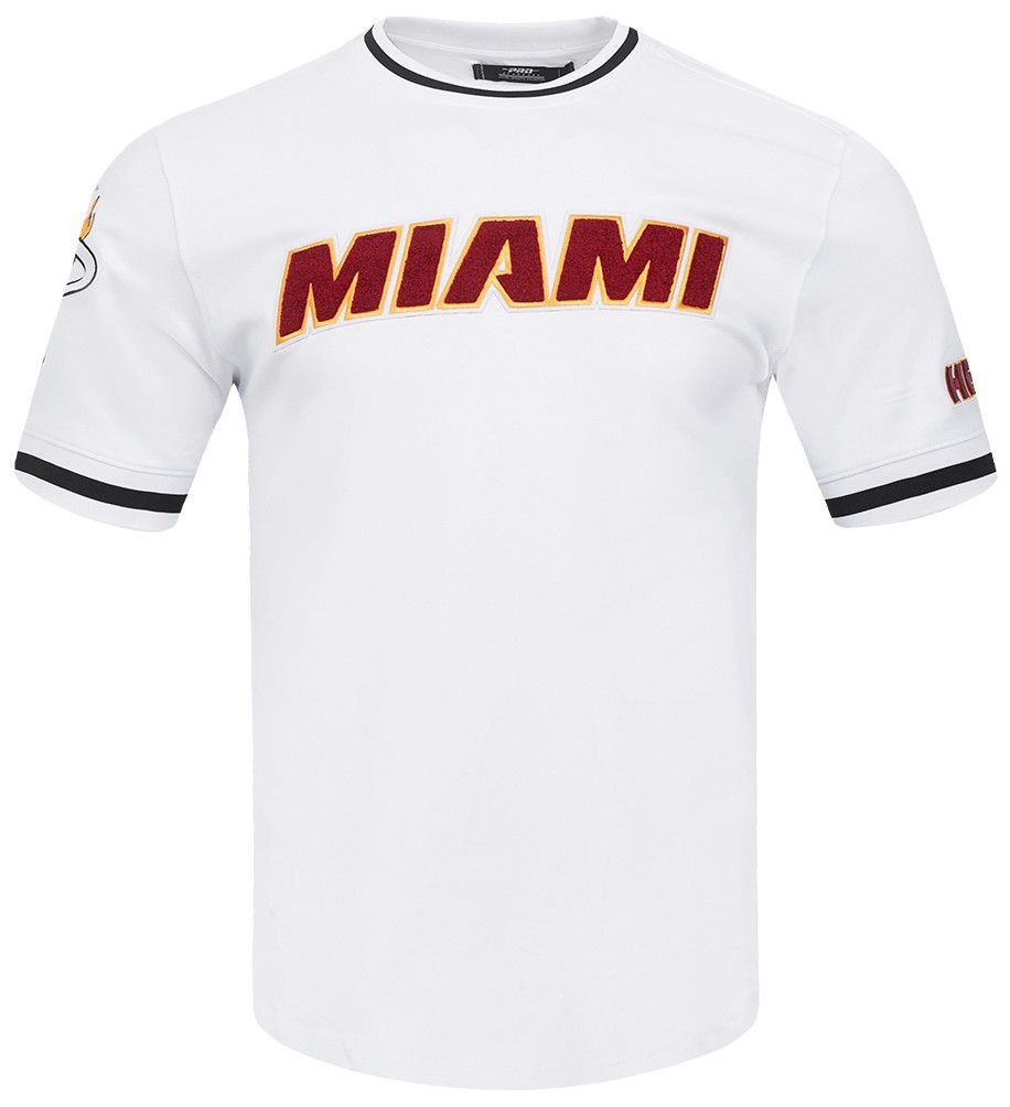 Pro Standard Men's Miami Heat White Classic Chenille T-Shirt product image