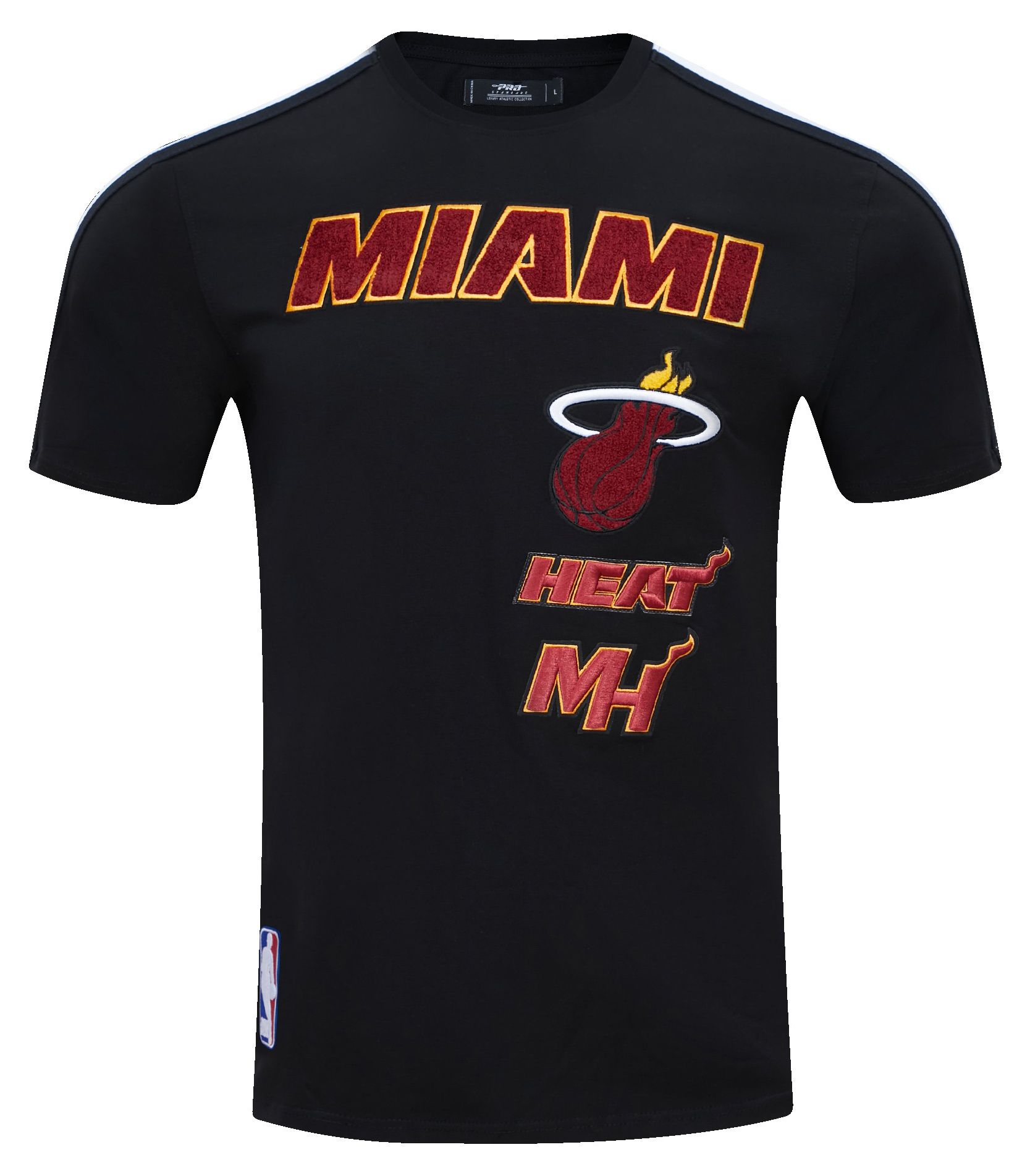 Pro Standard Men's Miami Heat Black Retro Classic Striped Short Sleeve T-Shirt product image