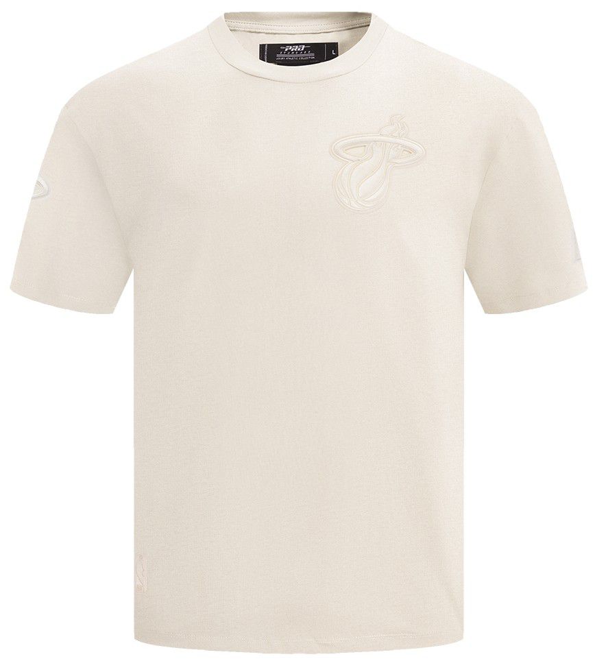 Pro Standard Men's Miami Heat Off White Neutral Drop Shoulder Short Sleeve T-Shirt product image