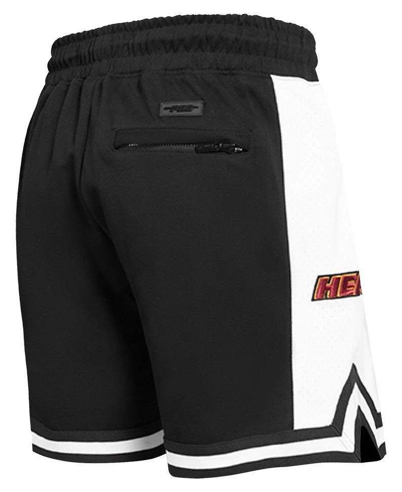 Pro Standard Men's Miami Heat Black Script Tail Fleece Shorts product image