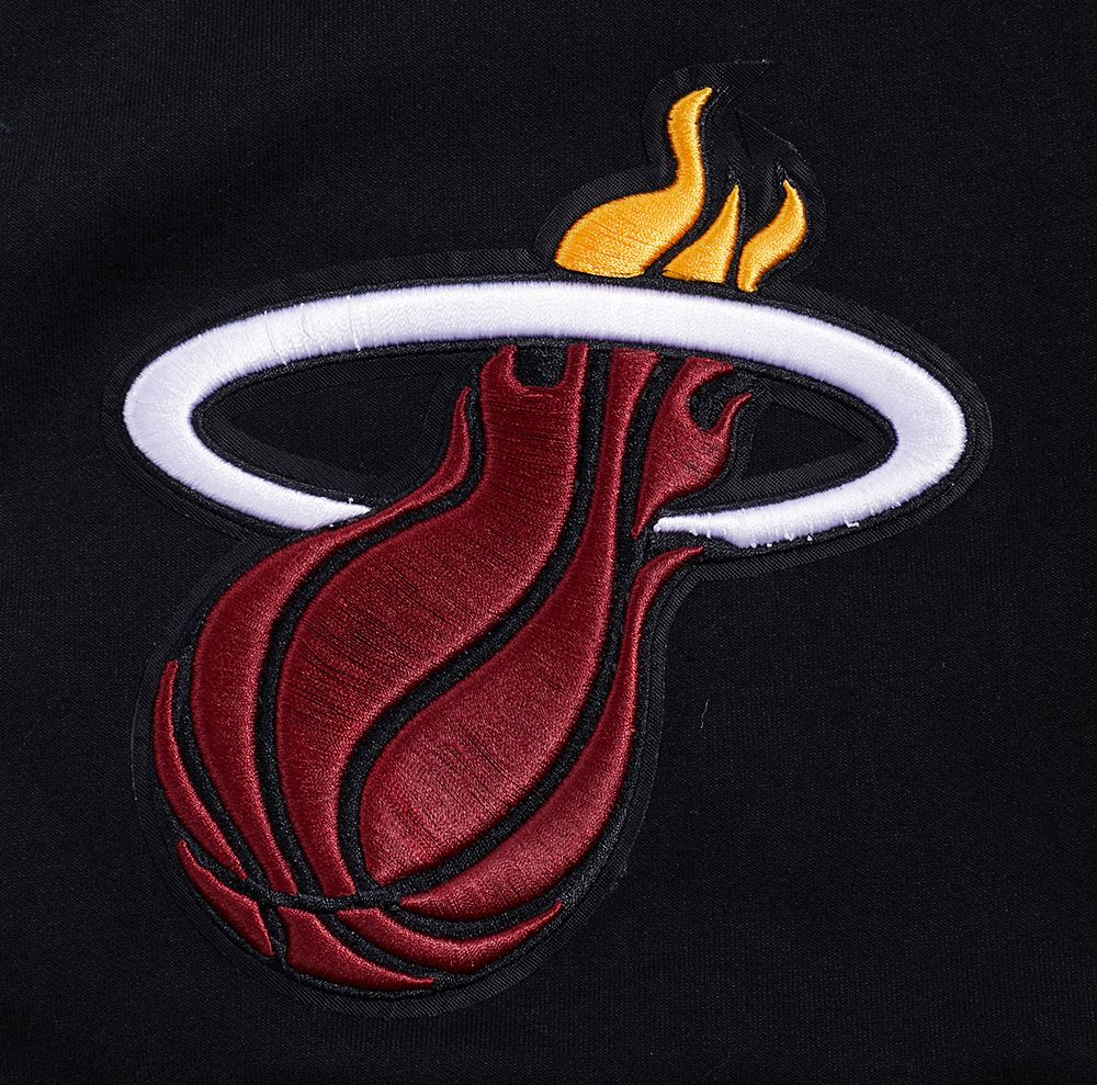 Pro Standard Men's Miami Heat Black Script Tail Fleece Shorts product image