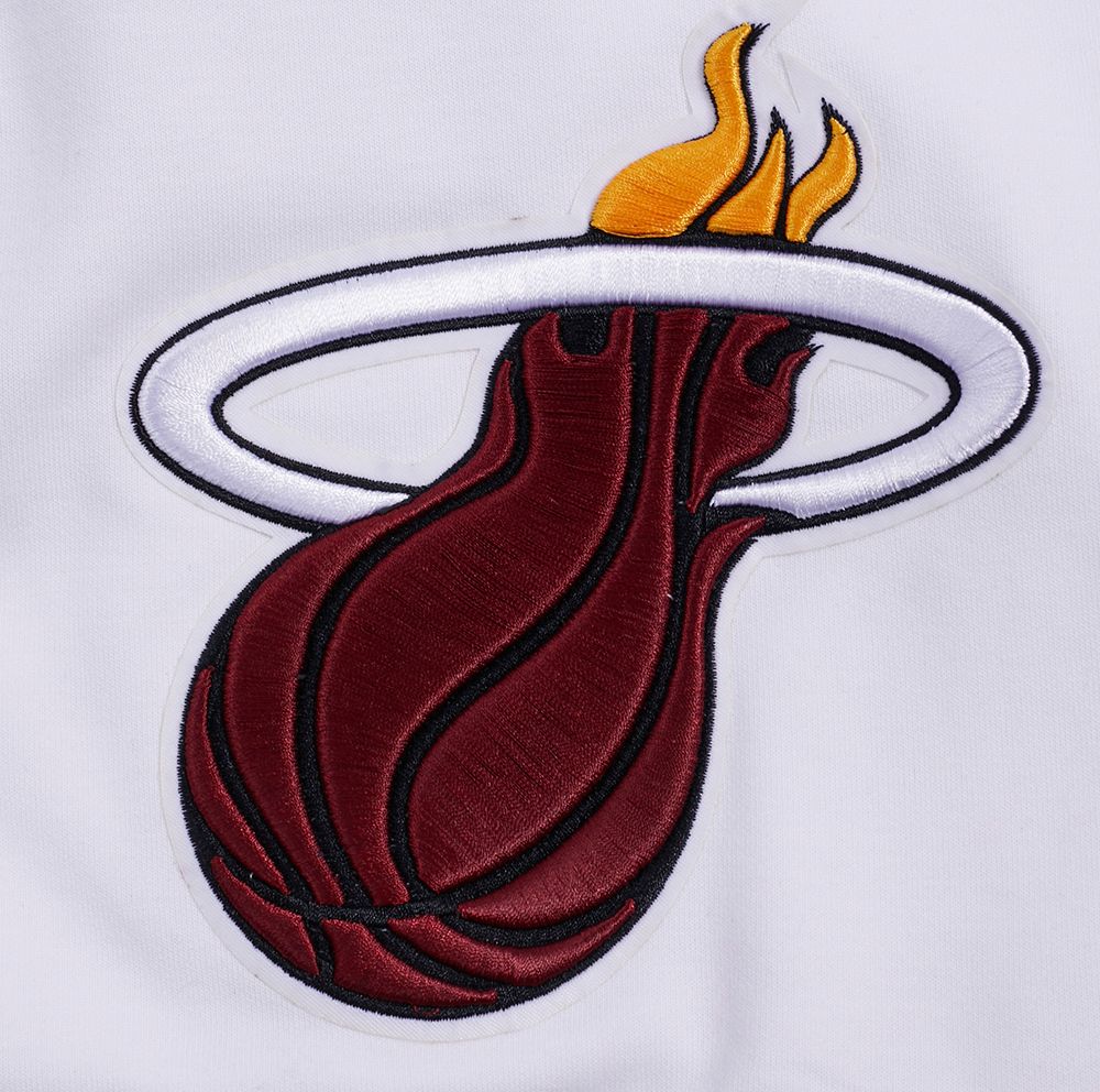 Pro Standard Men's Miami Heat White Script Tail Fleece Shorts product image