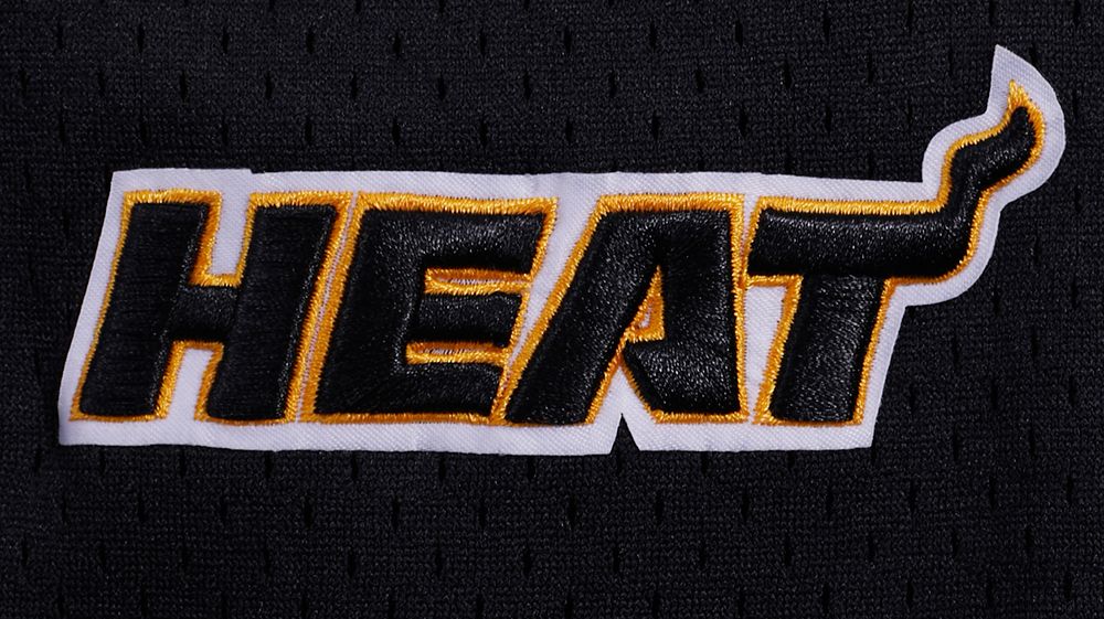 Pro Standard Men's Miami Heat White Script Tail Fleece Shorts product image