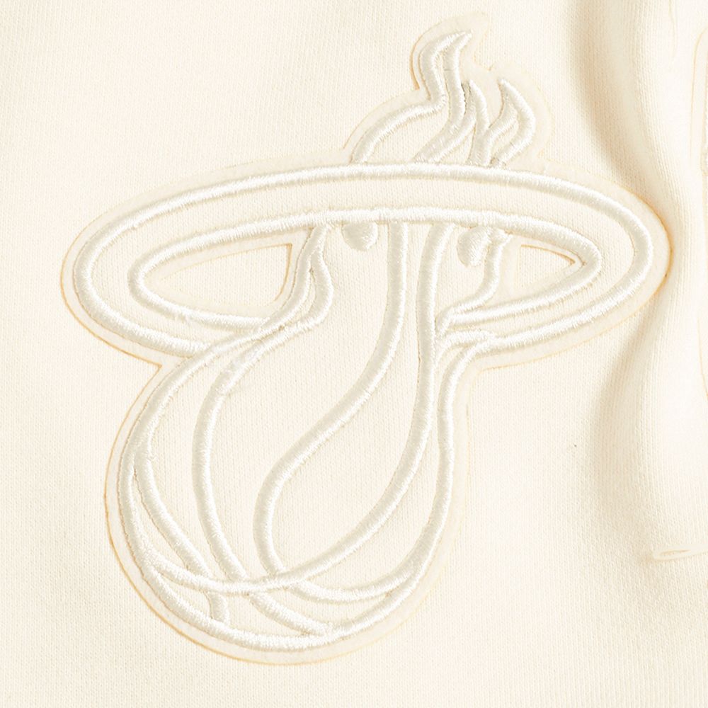 Pro Standard Men's Miami Heat Off White Neutral Fleece Shorts product image