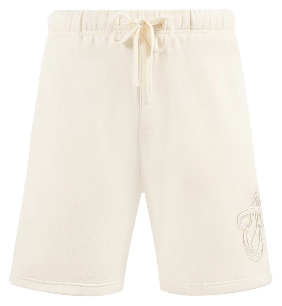 Pro Standard Men's Miami Heat Off White Neutral Fleece Shorts product image