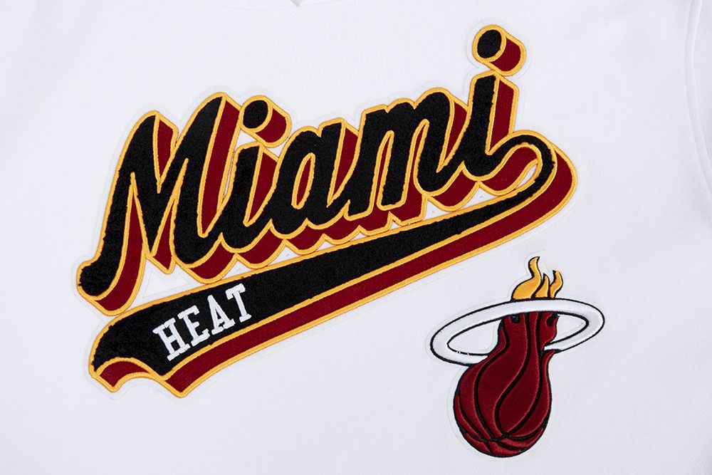 Pro Standard Men's Miami Heat White Script Tail Full Zip Hoodie product image