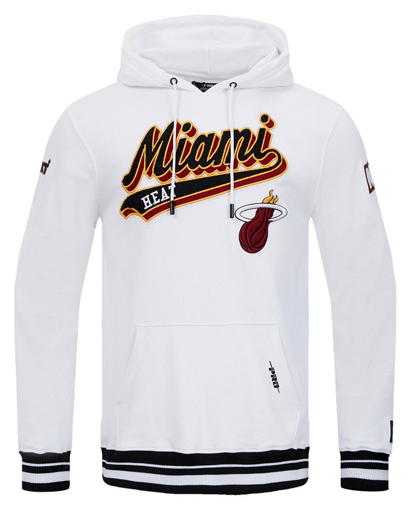 Pro Standard Men's Miami Heat White Script Tail Full Zip Hoodie product image