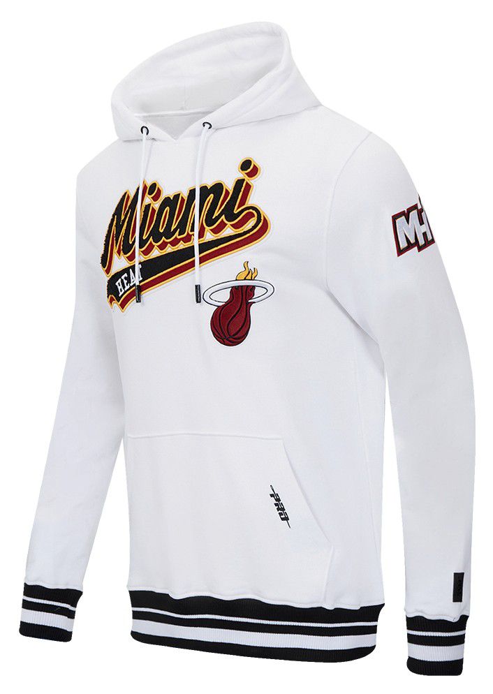 Pro Standard Men's Miami Heat White Script Tail Full Zip Hoodie product image