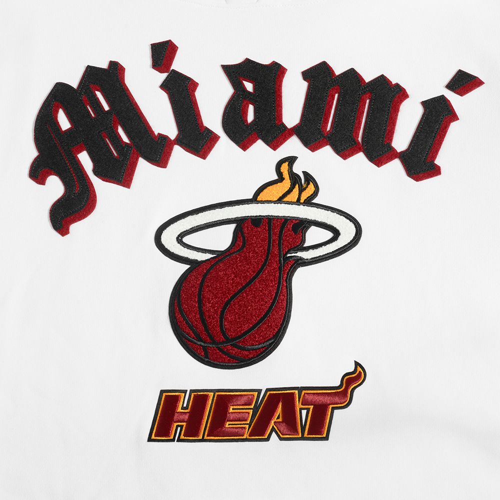 Pro Standard Men's Miami Heat White Old English Fleece Hoodie product image
