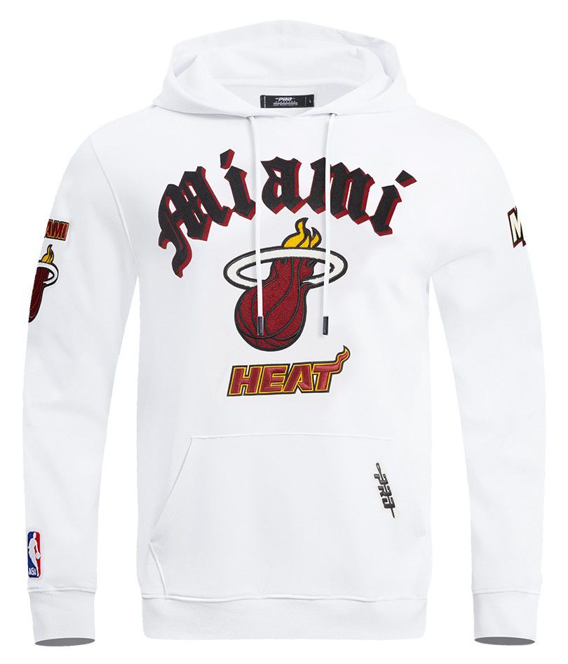 Pro Standard Men's Miami Heat White Old English Fleece Hoodie product image