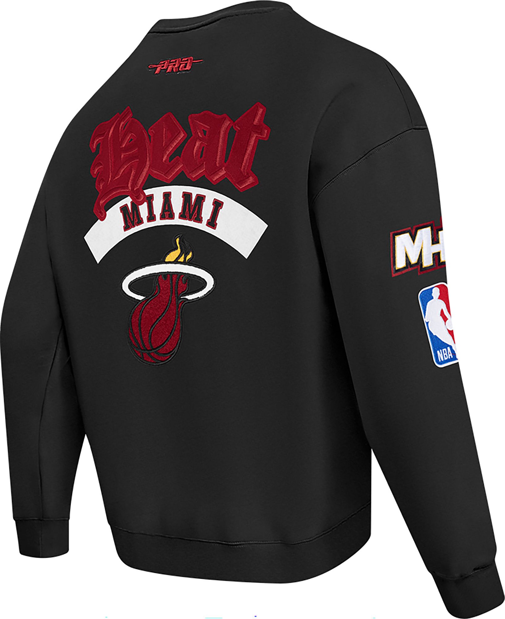 Pro Standard Men's Miami Heat Black Best Of Crew Pullover Sweatshirt product image