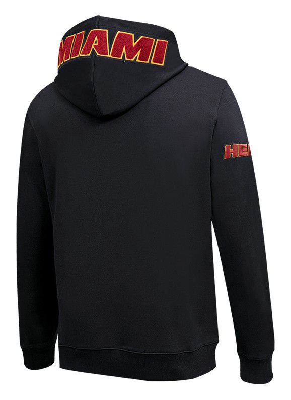 Pro Standard Men's Miami Heat Black Classic Chenille Pullover Hoodie product image
