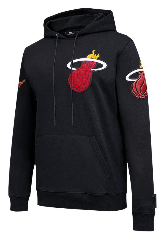 Pro Standard Men's Miami Heat Black Classic Chenille Pullover Hoodie product image