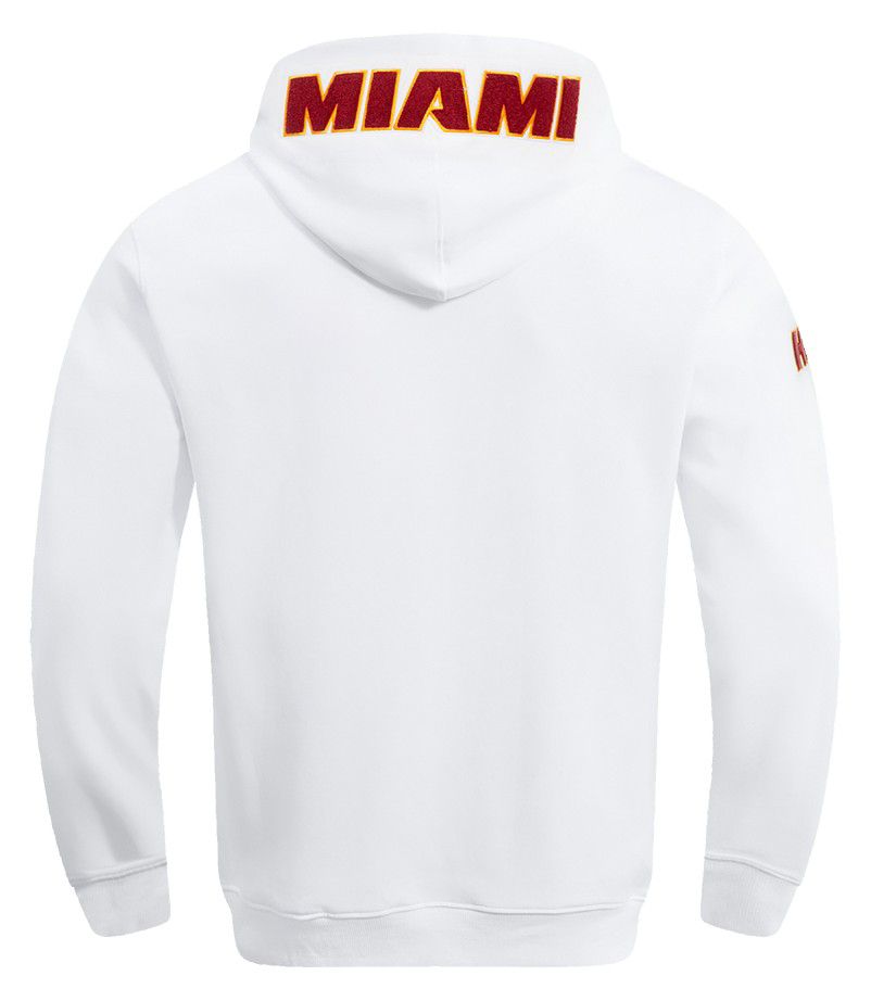 Pro Standard Men's Miami Heat White Classic Chenille Pullover Hoodie product image