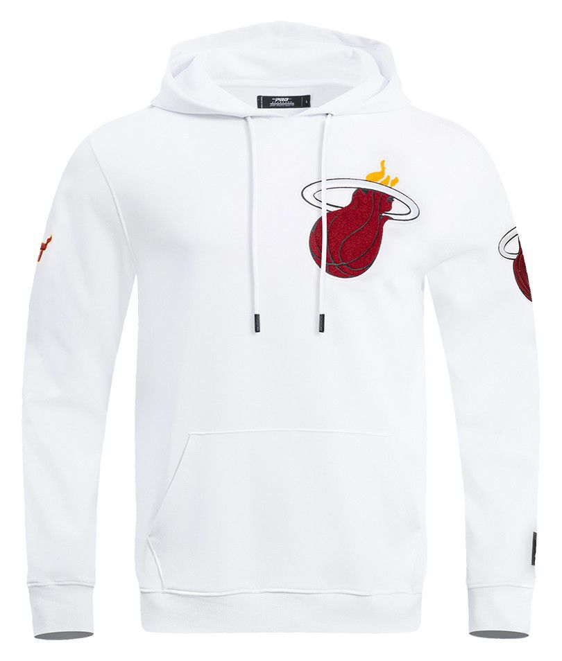 Pro Standard Men's Miami Heat White Classic Chenille Pullover Hoodie product image