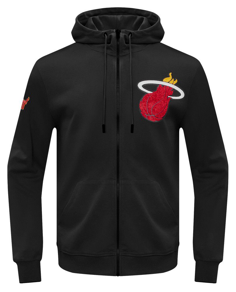 Pro Standard Men's Miami Heat Black Classic Chenille Full Zip Hoodie product image