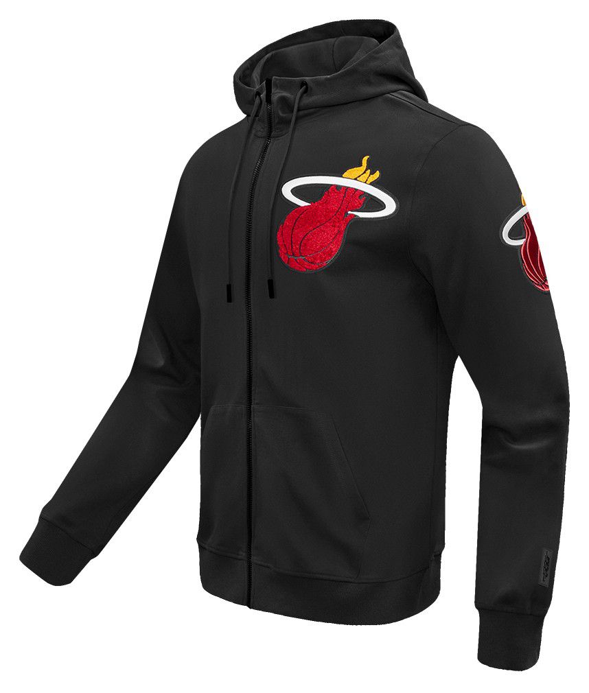 Pro Standard Men's Miami Heat Black Classic Chenille Full Zip Hoodie product image
