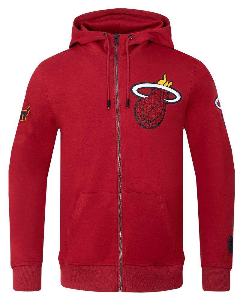 Pro Standard Men's Miami Heat Red Classic Chenille Full-Zip Hoodie product image