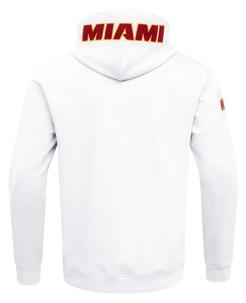 Pro Standard Men's Miami Heat White Classic Chenille Full-Zip Hoodie product image