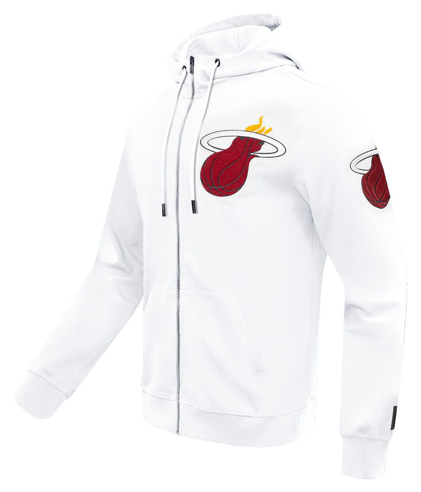 Pro Standard Men's Miami Heat White Classic Chenille Full-Zip Hoodie product image