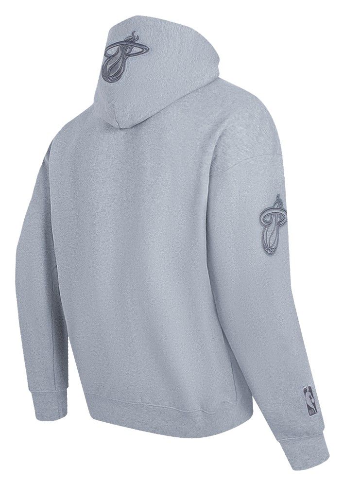 Pro Standard Men's Miami Heat Grey Neutral Drop Shoulder Fleece Hoodie product image
