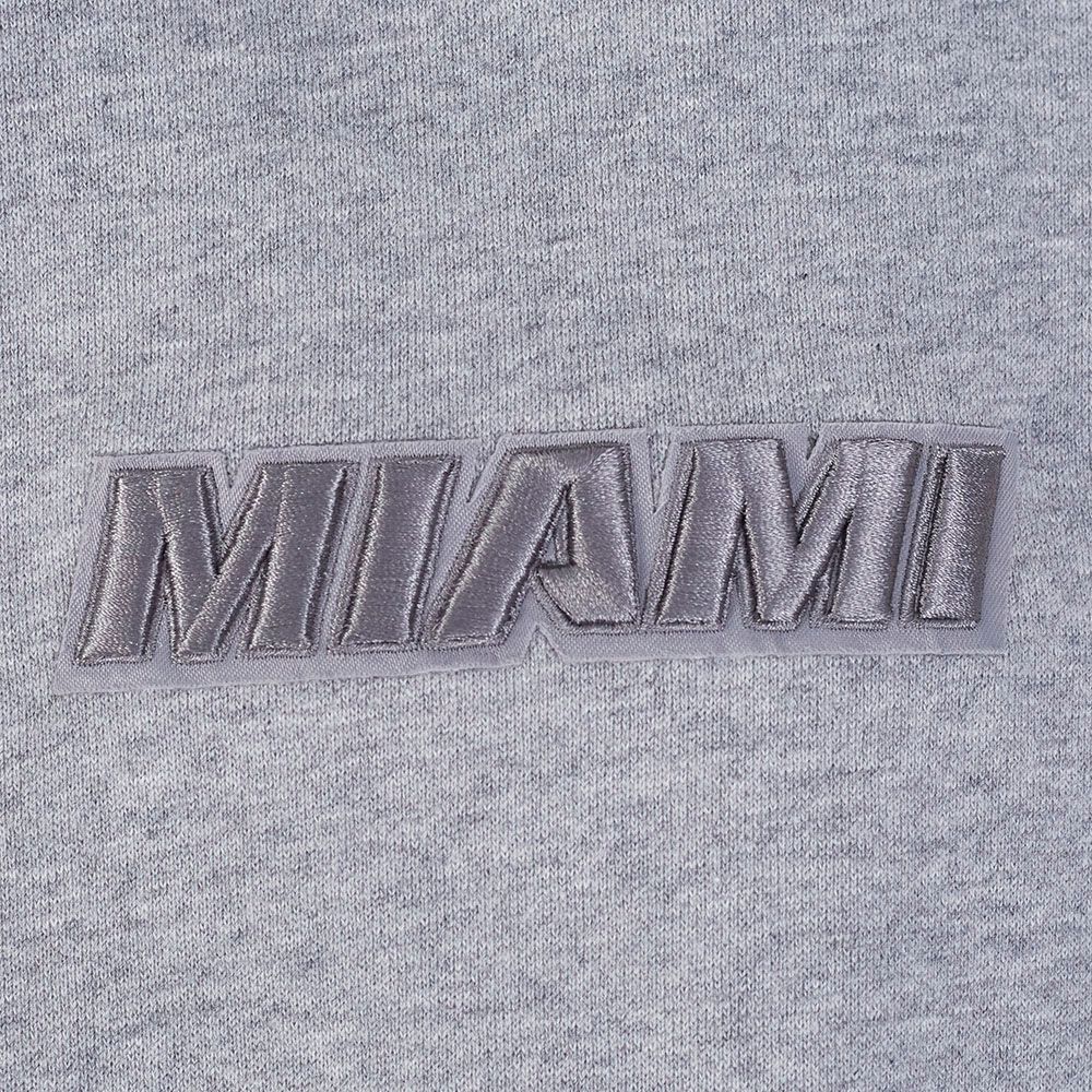 Pro Standard Men's Miami Heat Grey Neutral Drop Shoulder Fleece Hoodie product image