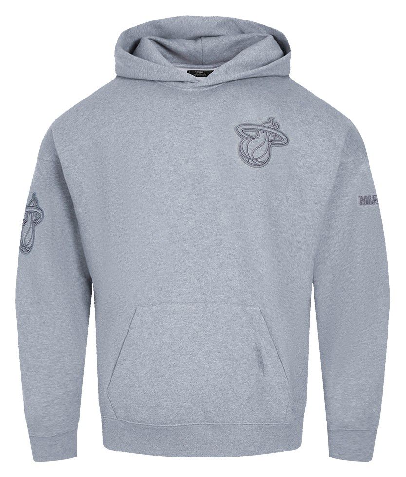 Pro Standard Men's Miami Heat Grey Neutral Drop Shoulder Fleece Hoodie product image