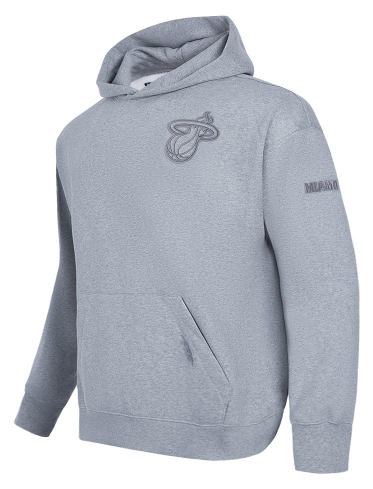 Pro Standard Men's Miami Heat Grey Neutral Drop Shoulder Fleece Hoodie product image