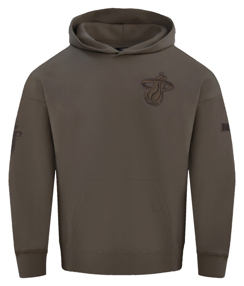 Pro Standard Men's Miami Heat Taupe Neutral Drop Shoulder Fleece Hoodie product image