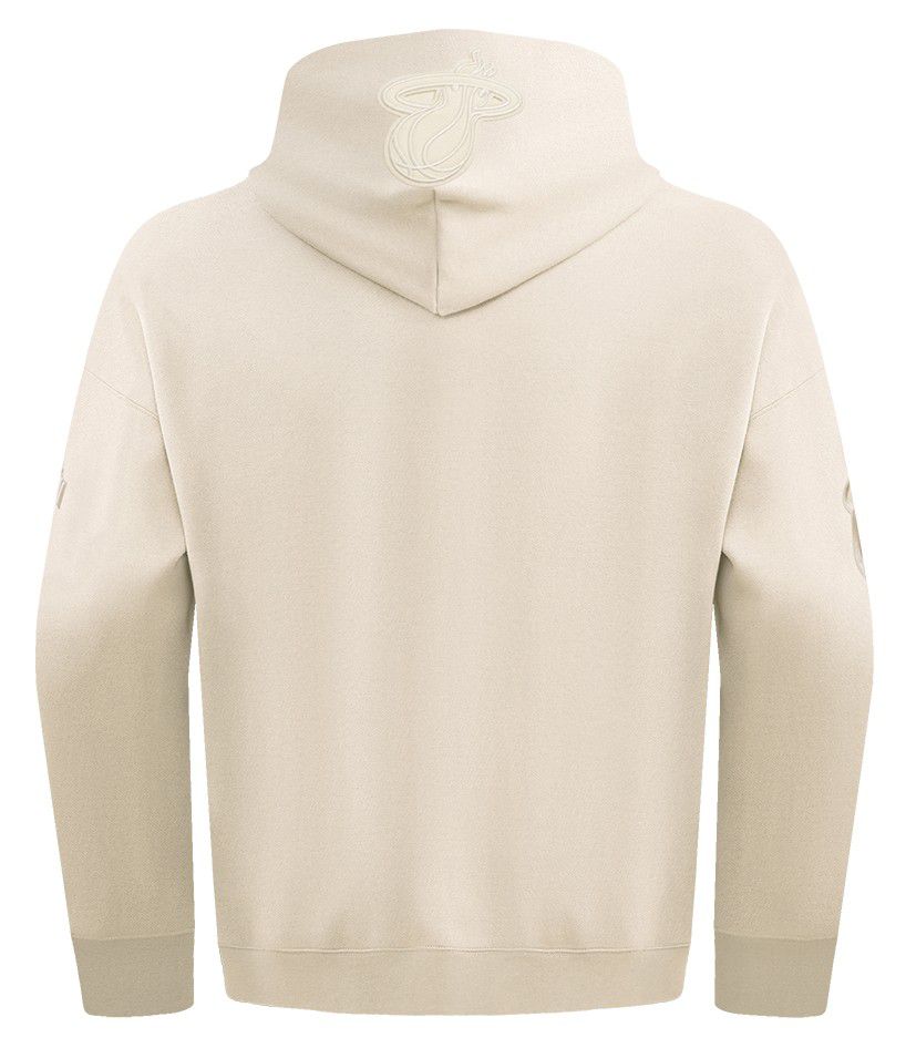 Pro Standard Men's Miami Heat Off White Neutral Drop Shoulder Fleece Hoodie product image