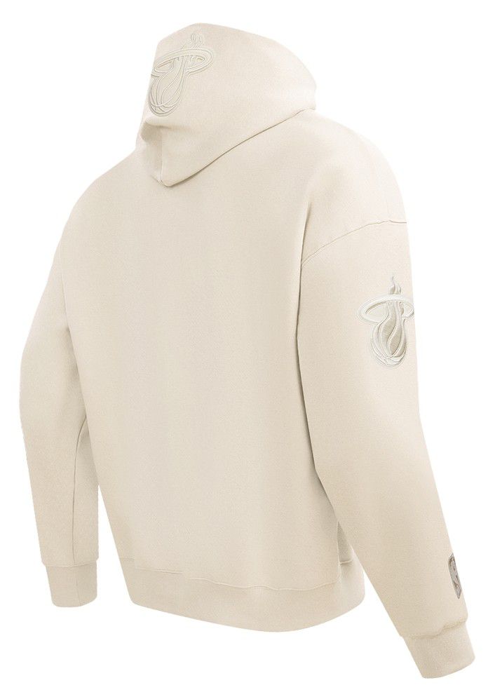 Pro Standard Men's Miami Heat Off White Neutral Drop Shoulder Fleece Hoodie product image