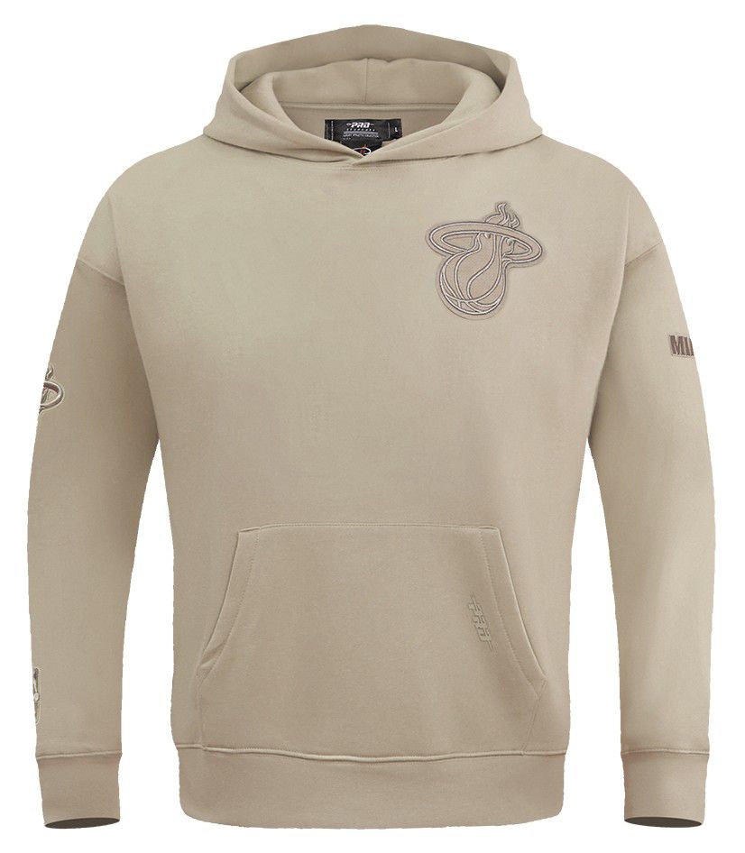 Pro Standard Men's Miami Heat Taupe Neutral Drop Shoulder Fleece Hoodie product image