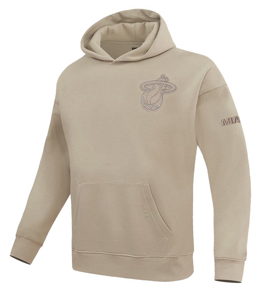 Pro Standard Men's Miami Heat Taupe Neutral Drop Shoulder Fleece Hoodie product image