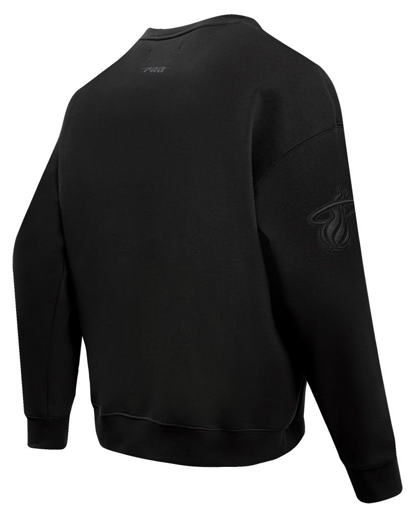 Pro Standard Men's Miami Heat Black Neutral Drop Shoulder Fleece Crewneck Sweatshirt product image